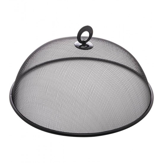 Tela Protetora 35cm Em Metal Preta Para Alimentos Revestida Com Plástico